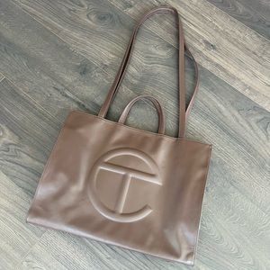 LARGE chocolate TELFAR bag.